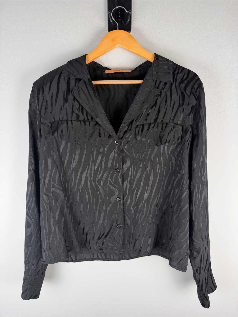 The Andamane Fatima Black Zebra Top Modern Contemporary Size M